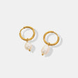 Retro earrings freshwater pearl ring earrings titanium steel 18K plated with real gold jewelry - V.I.P Digital Presence
