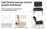 PU material cushioned rocking chair unique rocking chair cushioned seat black backrest rocking chair and gold metal legs