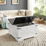 Farmhouse Coffee Table & End Table Barn design Center Table Rustic Cocktail Table with Hinged Lift Top and End Table - V.I.P Digital Presence