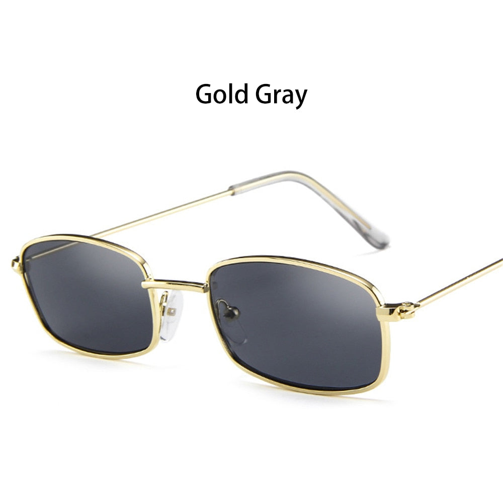 Candy Colors Metal Frame Rectangle Sunglasses Small Retro Shades UV400 Sun Glasses for Men Women Driving Eyewear Summer Goggles - V.I.P Digital Presence