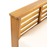 ( Set of 2) Outdoor Acacia Wood Club Chairs with Cushions, Teak+Beige, 27.75"D x 32"W x 27.75"H - V.I.P Digital Presence