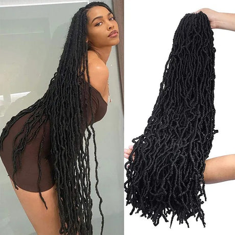 18 24 36 inch Wig Earthworm Crooked Crochet Fiber Wig NuLocs Braiding Hair Dirty Braid - V.I.P Digital Presence