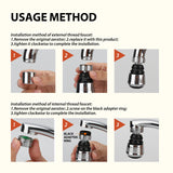 Supercharged Shower Head Home Kitchen Faucet Anti-Splash Head Universal Rotary Supercharged Stainless Steel Shower Head - V.I.P Digital Presence