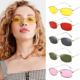 Candy Colors Metal Frame Rectangle Sunglasses Small Retro Shades UV400 Sun Glasses for Men Women Driving Eyewear Summer Goggles - V.I.P Digital Presence