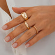 Fashion irregular alloy ring 3-piece set with smooth geometric opening ring set - V.I.P Digital Presence