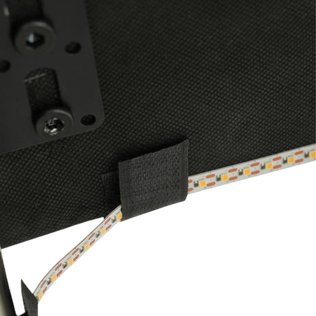 Large floating bed frame with storage headboard, touch sensor, night light and USB charger, padded platform bed, beige color - V.I.P Digital Presence