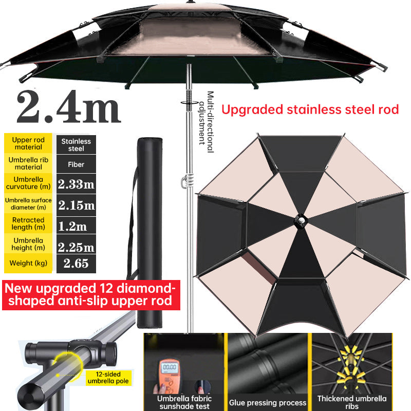 360° adjustable fishing sun umbrella: anti-UV, rainproof, portable large outdoor shade. - V.I.P Digital Presence