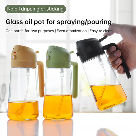2-in-1 Kitchen Olive Oil Dispenser, Oil Sprayer, Grilling & Picnic Tools - V.I.P Digital Presence