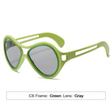 New European and American Sunglasses for Women UV400 Fashion Double Beam Round Frame Personalized PC Hollow Sunscreen Sunglasses - V.I.P Digital Presence