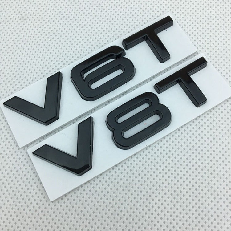 Suitable for Audi V6T V8T metal logo A4LA6LS7Q5Q3 displacement personalized modification leaf plate car sticker - V.I.P Digital Presence