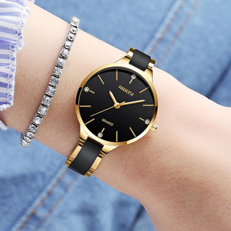NIBOSI Luxury Ceramic Bracelet Watches Ladies Creative Quartz Watch For Women Female Clock Relogio Feminino Montre Femme 2330 - V.I.P Digital Presence