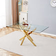 BL-16080-CLEAR GLASS-GOLD TABLE CLEAR GLASS TOP - V.I.P Digital Presence