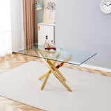 BL-16080-CLEAR GLASS-GOLD TABLE CLEAR GLASS TOP - V.I.P Digital Presence