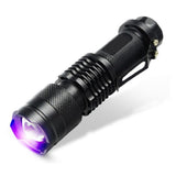 Zoomable LED UV Flashlight SK68 Violet Light 1200LM Adjustable Focus 3 Modes  Lamp Used By AA Or 14500 Battery(365nm) - V.I.P Digital Presence