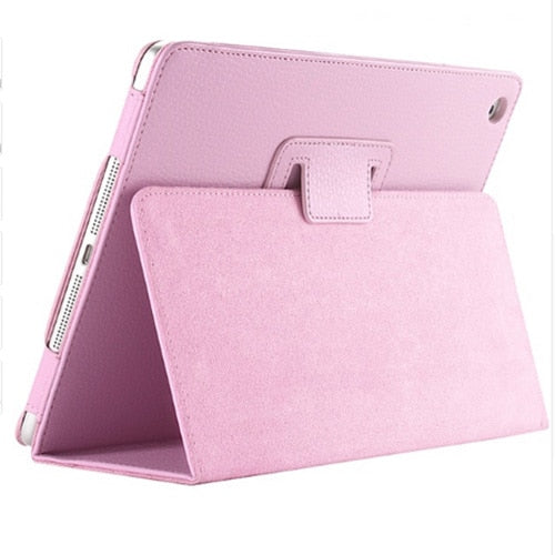 Funda con tapa automática para iPad 2, 3 y 4 de Apple, de piel sintética tipo lichi, con soporte inteligente y función atril.