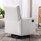 Modern Upholstered Rocker Nursery Chair Plush Seating Glider Swivel Recliner Chair Beige