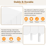 ON-TRANS Cream Style Shoe Cabinet with 5 Adjustable Solid Wood Legs, Large Storage Cabinet with Wave Doors, White - V.I.P Digital Presence