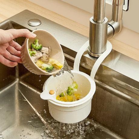 Adjustable Hanging Sink Drain Basket for Kitchen Sink, Food Waste Separator, Filter Basket & Fruit Washing Strainer - V.I.P Digital Presence