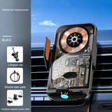 C11 car holder wireless phone charger infrared induction opening and closing navigation punk style transparent phone holder - V.I.P Digital Presence