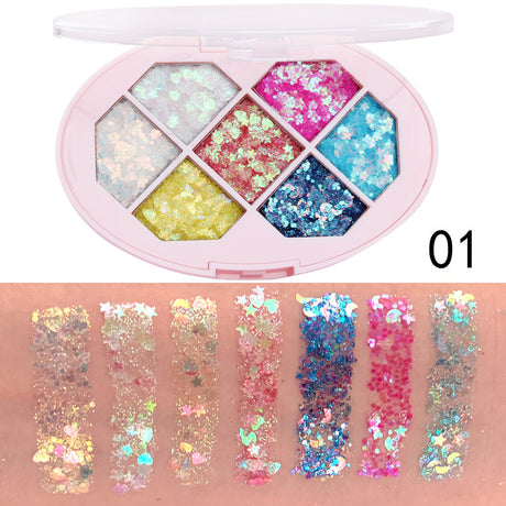 CmaaDu Seven-color glue-free sequins diy eye shadow gel diamond bride children's stage makeup - V.I.P Digital Presence