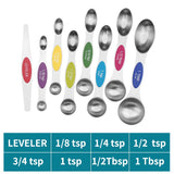 Magnetic suction double head measuring spoon 9-piece set of stainless steel baking household kitchen salt spoon - V.I.P Digital Presence