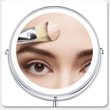 Dual sided 8" USB Wireless 1X&10X Rechargeable Vanity makeup mirror with lights - V.I.P Digital Presence