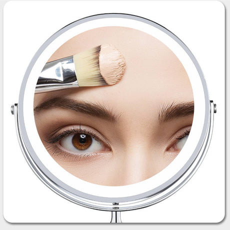 Dual sided 8" USB Wireless 1X&10X Rechargeable Vanity makeup mirror with lights - V.I.P Digital Presence