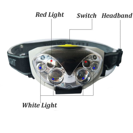 LED Headlight Head Bike Lamp Light Infrared Ray Mini Waterproof 800Lm 3 Modes 3xAAA battery Headlamp With Headband - V.I.P Digital Presence
