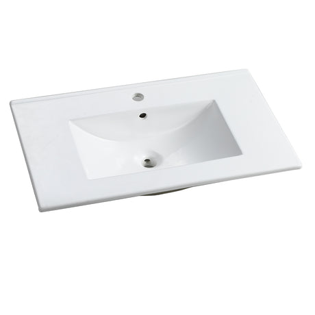 30 Inch Bathroom Ceramic Sink Basin, White - V.I.P Digital Presence