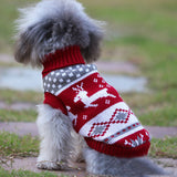 Christmas reindeer maple leaves snowflakes holiday pet clothes high necked knitted sweaters dog and cat clothing jackets - V.I.P Digital Presence