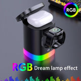 3 In 1 Magnetic Wireless Fast Charger For Smart Phone RGB Ambient Light Charging Station For Airpods IWatch - V.I.P Digital Presence