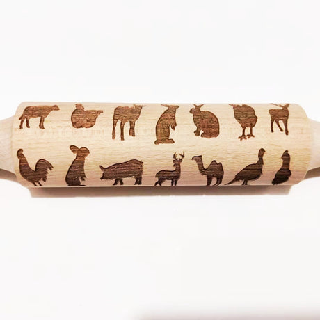 Wooden Rolling Pin Beechwood Laser Engraved Printed Rolling Pin Embossing Rolling Pin Christmas Flip Sugar Cookie Rolling Pin - V.I.P Digital Presence