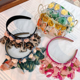 Fashionable leopard print fabric flower headband - V.I.P Digital Presence