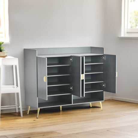 U-Can shoe cabinet with door, 11 layer shoe cabinet with adjustable shelves, modern wooden shoe cabinet (matte surface) - V.I.P Digital Presence