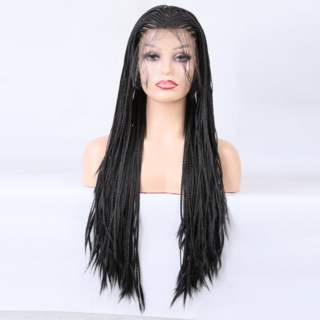 Long Synthetic Wig with Braided Box Braids Wigs For Black Women Daily Wear White Hat Wig Adjustable For Girls - V.I.P Digital Presence