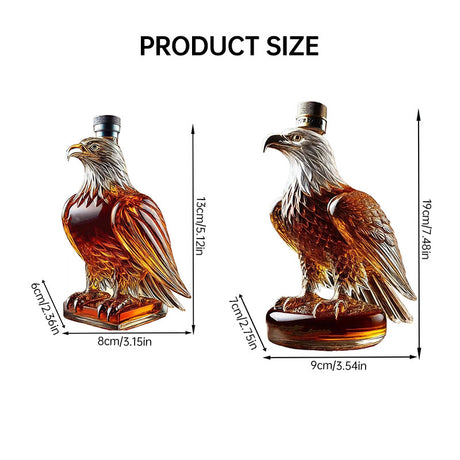 Small Eagle - shaped Whiskey Decanter. Ideal for Dad or Husband. Exquisite Glass Bottle, Perfect for Holiday Home Decor - V.I.P Digital Presence