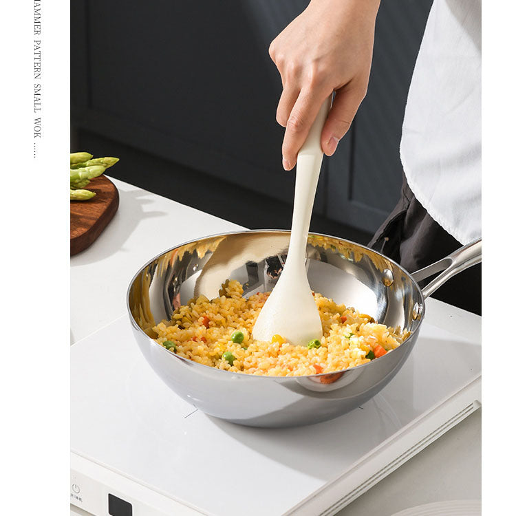 316 stainless steel uncoated complementary food pan, breakfast stir fry pan, non stick, low oil fume, deep frying pan, flat bottomed frying pan - V.I.P Digital Presence