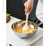 316 stainless steel uncoated complementary food pan, breakfast stir fry pan, non stick, low oil fume, deep frying pan, flat bottomed frying pan - V.I.P Digital Presence