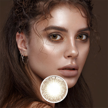 1Pair FDA Certificate Eyes Beautiful Pupil Colorful Girl Cosplay Contact Lenses  GYPSOPHILA BROWN - V.I.P Digital Presence