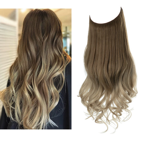 European And American Wig Piece Female Fishline Hair Extension Piece Chemical Fiber Matte High Temperature Silk Long Curly Human Hair - V.I.P Digital Presence