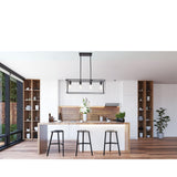 Pendant Lighting 4 Light Industrial Vintage Open Frame Rectangle Chandeliers Modern Black Linear Cage Ceiling Light Fixture - V.I.P Digital Presence