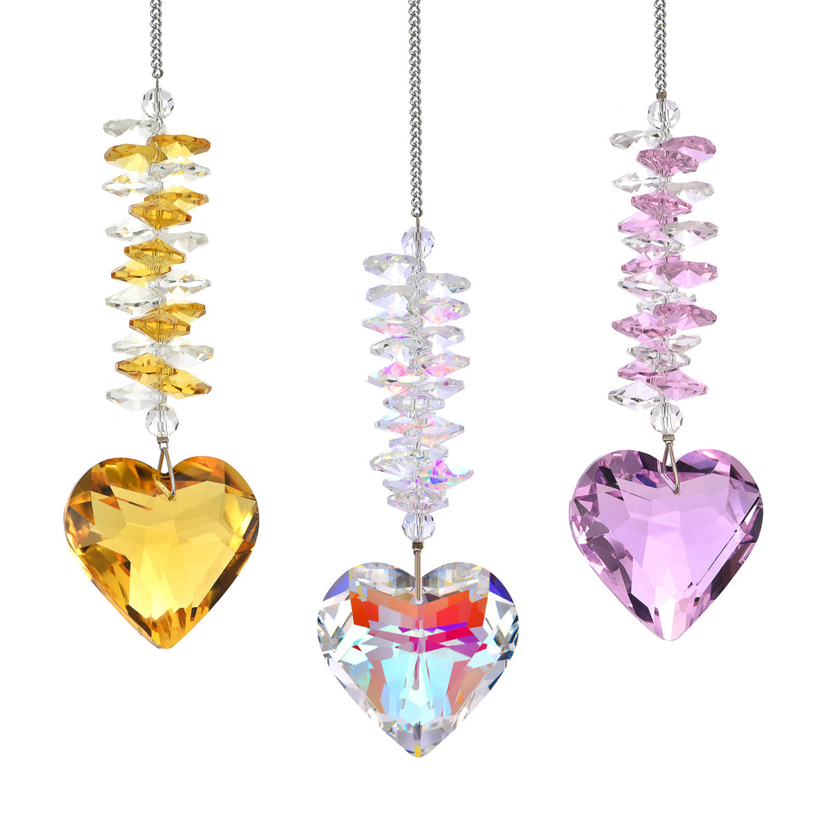 Crystal sun catcher pendant wholesale peach heart love prism living room garden decoration hanging sunshine - V.I.P Digital Presence