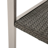 Cape Coral Outdoor Wicker Dining Chairs with Aluminum Frames, 2-Pcs Set, Grey - V.I.P Digital Presence