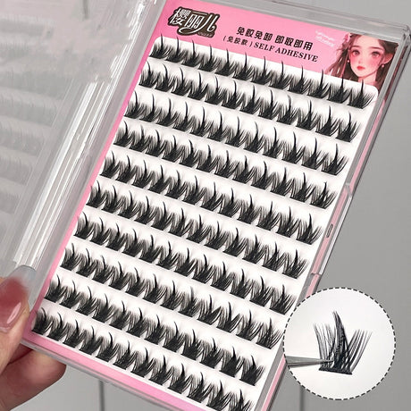 Non adhesive pure wild demon false eyelashes manga natural segmented novice simulation beginner self-adhesive eyelashes - V.I.P Digital Presence