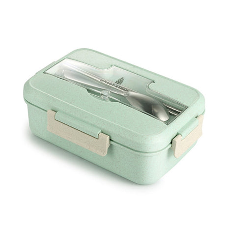 Lunch Box Food Container Bento Box Heated Lunchbox Kids Lunchbox Snack Straw Wheat Korean Sealed Student Plastic Box for Food - V.I.P Digital Presence