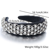 Full inlaid rhinestone fashionable wide edged solid color sponge head hoop - V.I.P Digital Presence