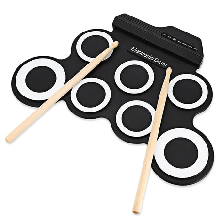 G3002 Portable Silicone 7 Pad Hand Roll Digital Drum Kit - V.I.P Digital Presence