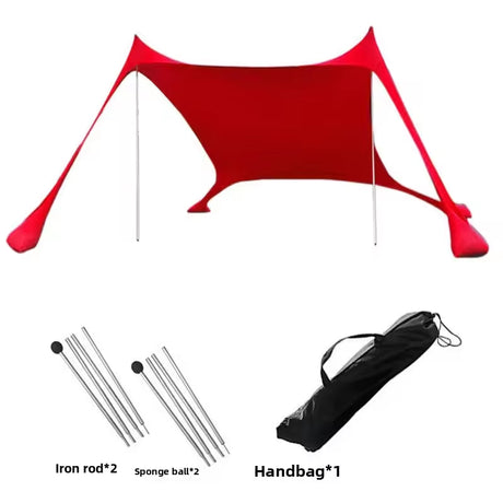 Family beach tent, large pop-up parasol, beach shelter, sun shade. Stable poles with portable carry bag. Outdoor shade. - V.I.P Digital Presence