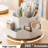 Large capacity rotatable pen holder plastic storage box rotating desktop stationery multifunctional office - V.I.P Digital Presence