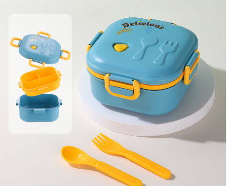 Cartoon cute microwaveable double layer portable lunch box with lid - V.I.P Digital Presence